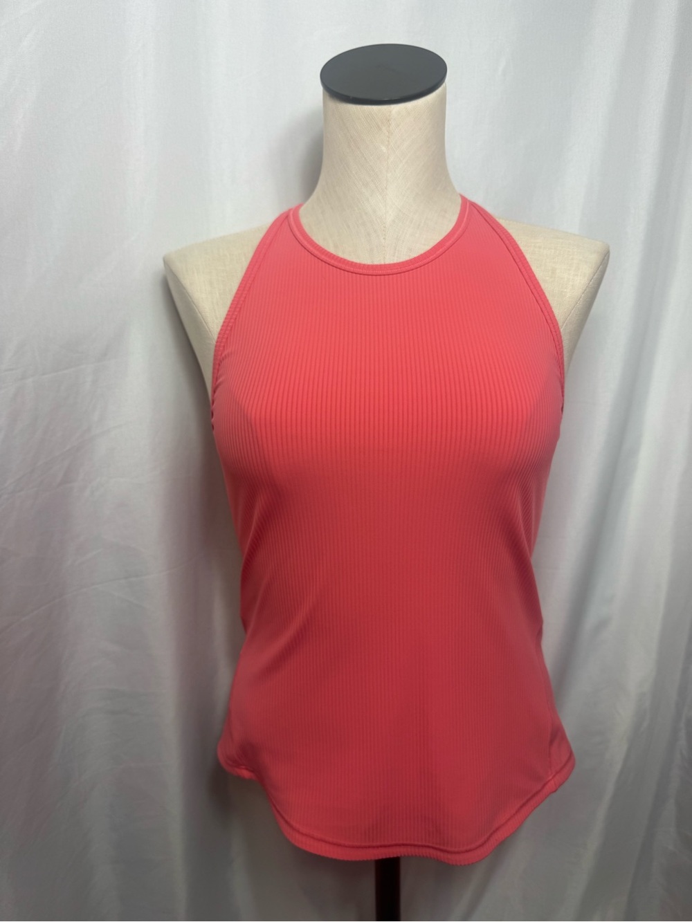 Lululemon Tank High Neck Racerback Athletic Ribbed Halter Top Coral Pink Small